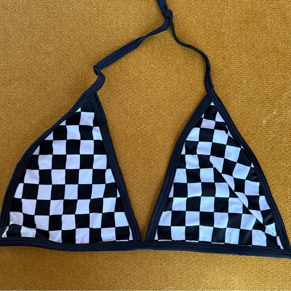 Rave with Mi Gente Checkered Black and White Rave Tie Top